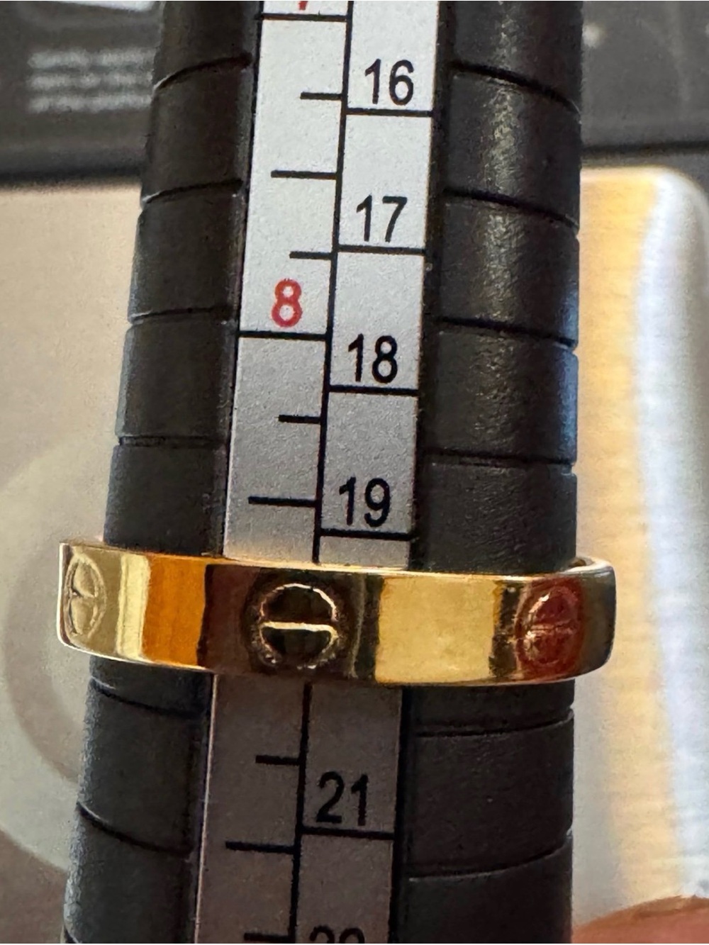 18K Real Gold Tone Screw Motif Women's Band Ring